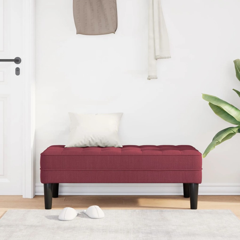 Banco vidaXL Vermelho Vinho 113x57x39 cm Tecido