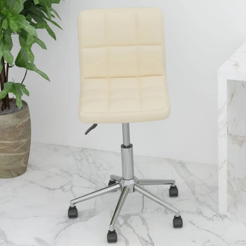 vidaXL Cadeira de escritório giratória tecido cor creme
