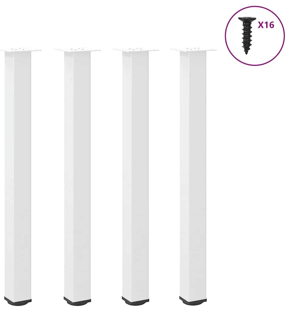 vidaXL Pés para mesa de bar 4 peças, branco, 100-102 cm, aço