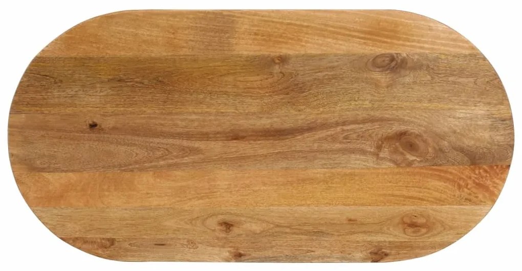 vidaXL Tampo de mesa oval 120x50x2,5 cm madeira de mangueira maciça