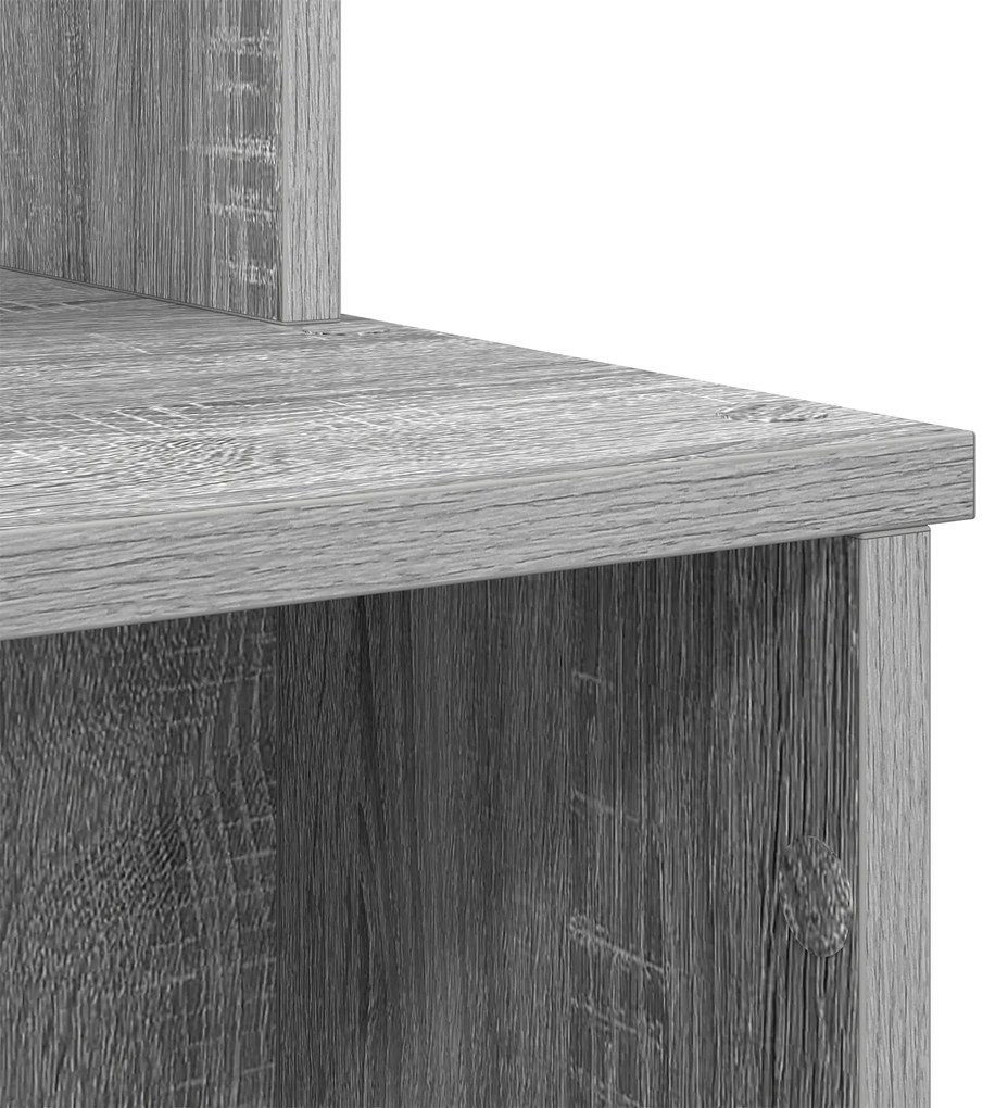 Mesa com Armazenamento Cinza Sonoma 120,5x44x88,5 cm Madeira Estrutura