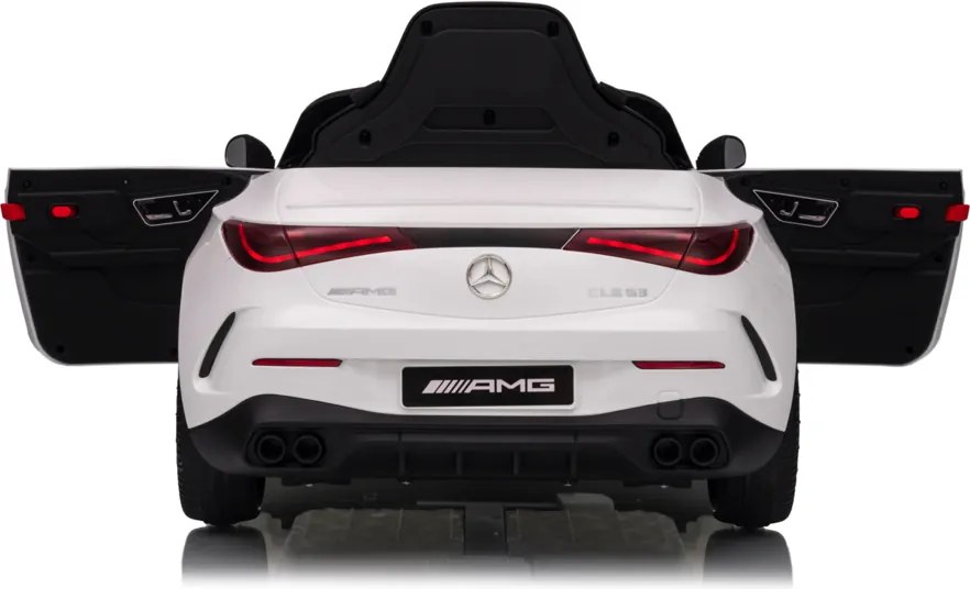 Carro elétrico para crianças AMG CLE 53 12V, Pneus em borracha maciça, bancos em pele sintética Branco