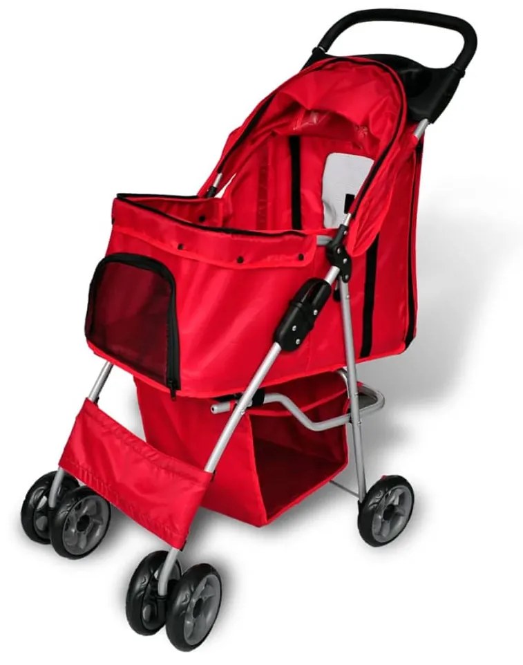 vidaXL Carrinho para cães vermelho