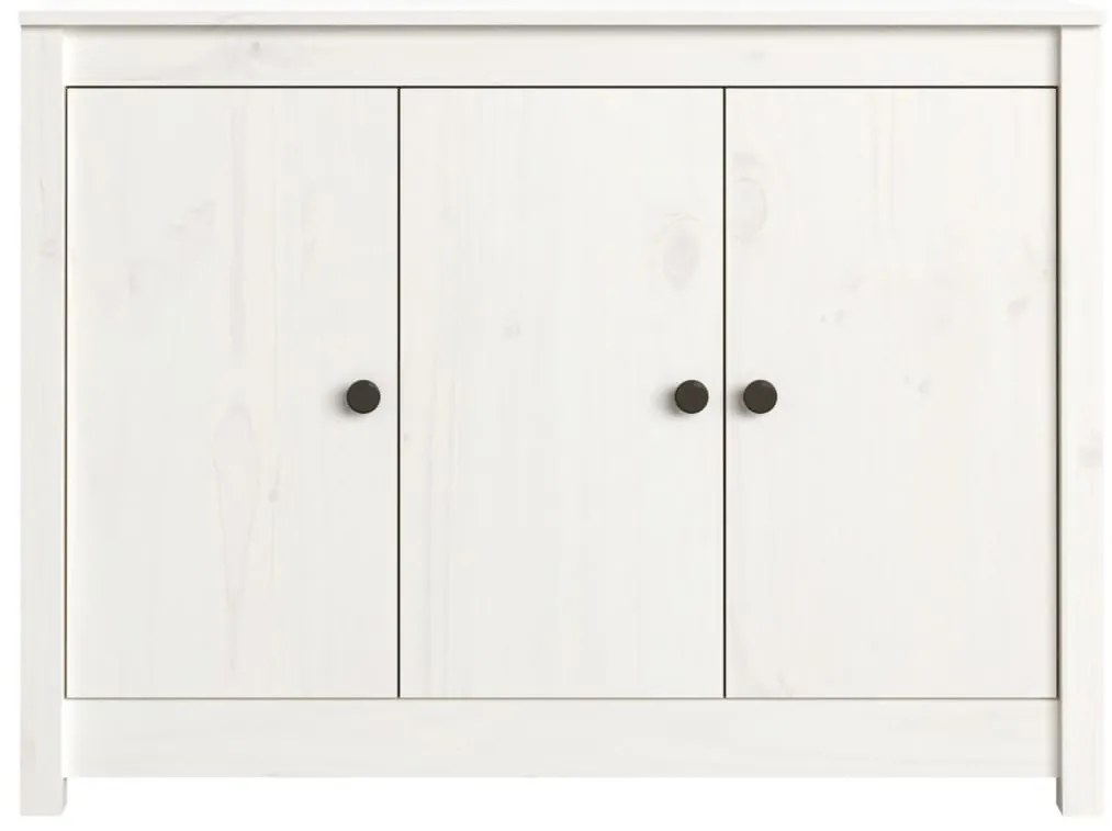 Aparador 100x35x74 cm madeira de pinho maciça branco
