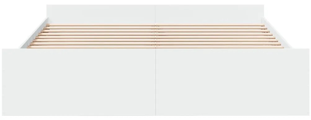Estrutura de cama c/ gavetas 200x200cm derivados madeira branco