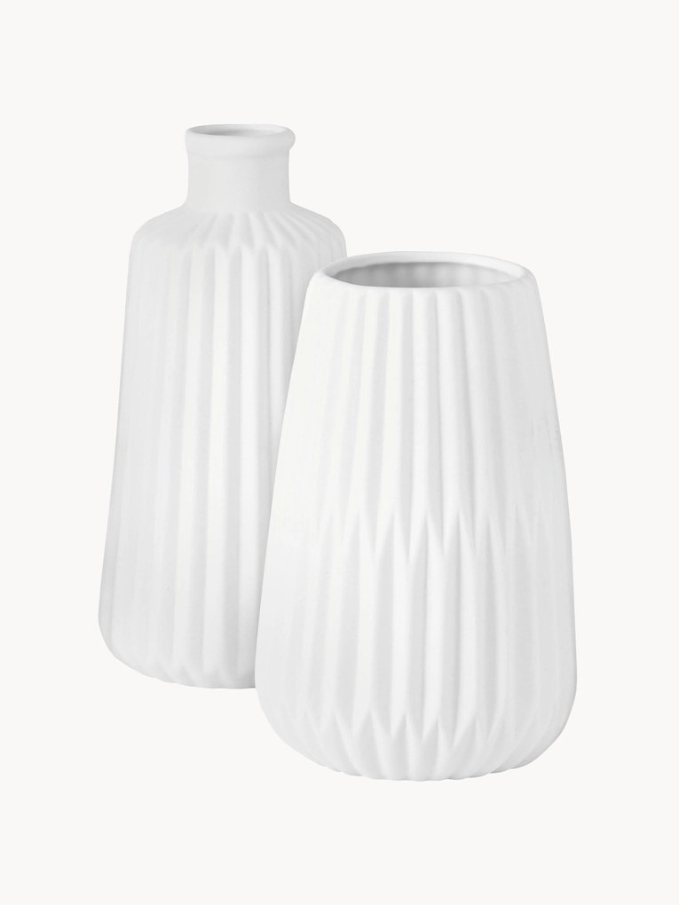 Vases Esko with Groove Relief, Set of 2