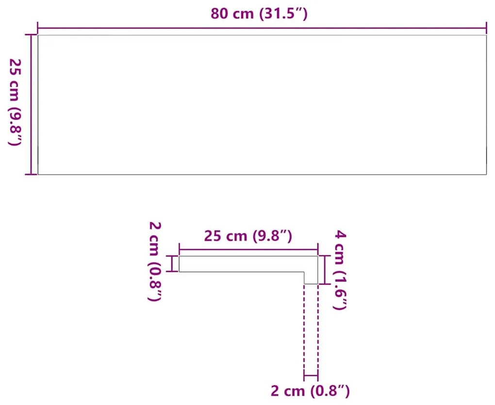 Soleiras da janela 2 pcs 80x25x2 cm carvalho castanho-claro