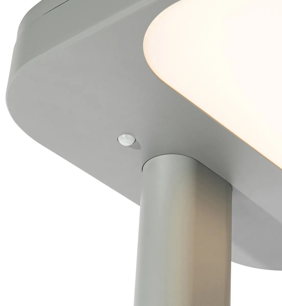 Candeeiro de pé de luz diurna cinzento quadrado com LED e regulador de intensidade - Guzo Moderno