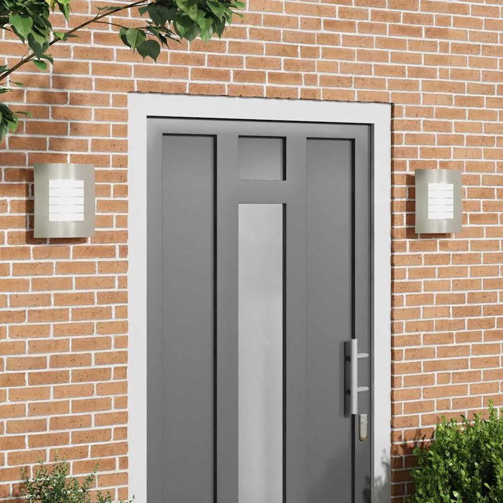 vidaXL Luz de Parede para Exterior 2 pcs Prateado 23,5 x 9 x 26 cm