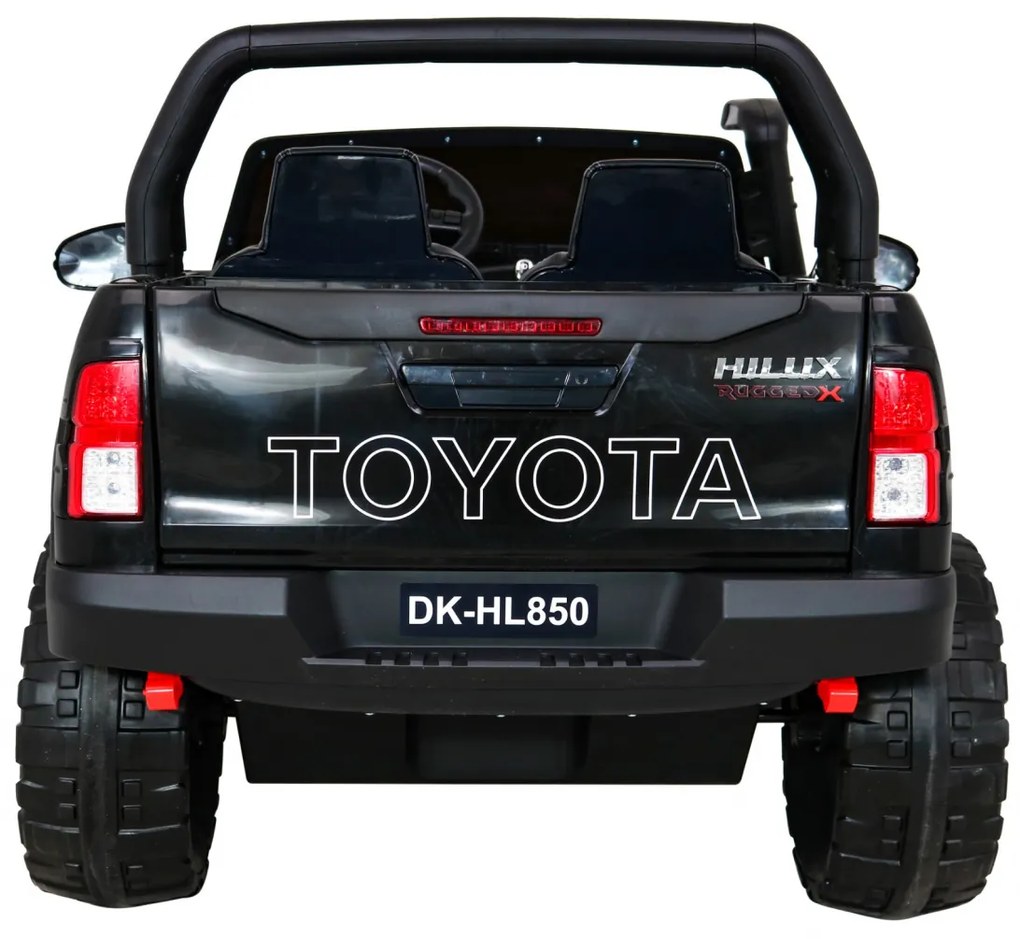 Carro elétrico para Crianças Toyota Hilux 12V, 4x4 Rodas Espuma EVA, Assento couro ecológico Preta