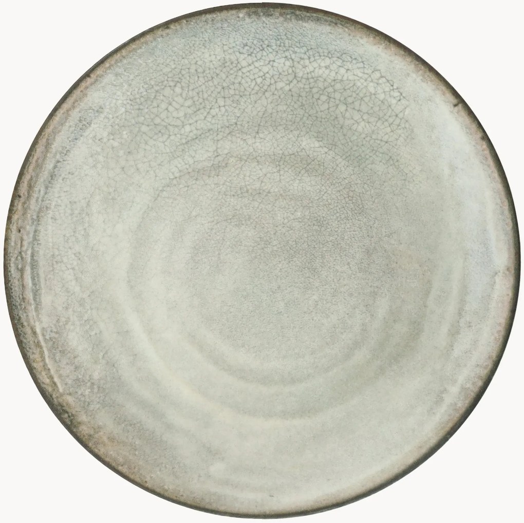 Pratos de pequeno-almoço em porcelana Raku, conjunto de 6