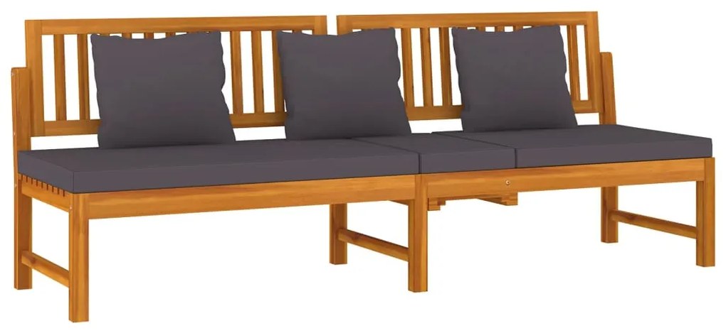 Sofá-cama com almofadão 200x60x75 cm pinho maciço cinza