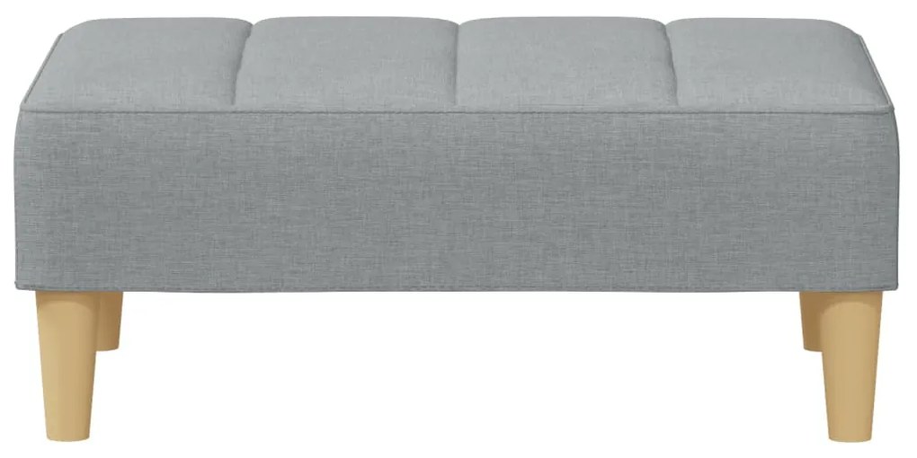 Sofá-cama de 2 lugares c/ apoio de pés tecido cinzento-claro