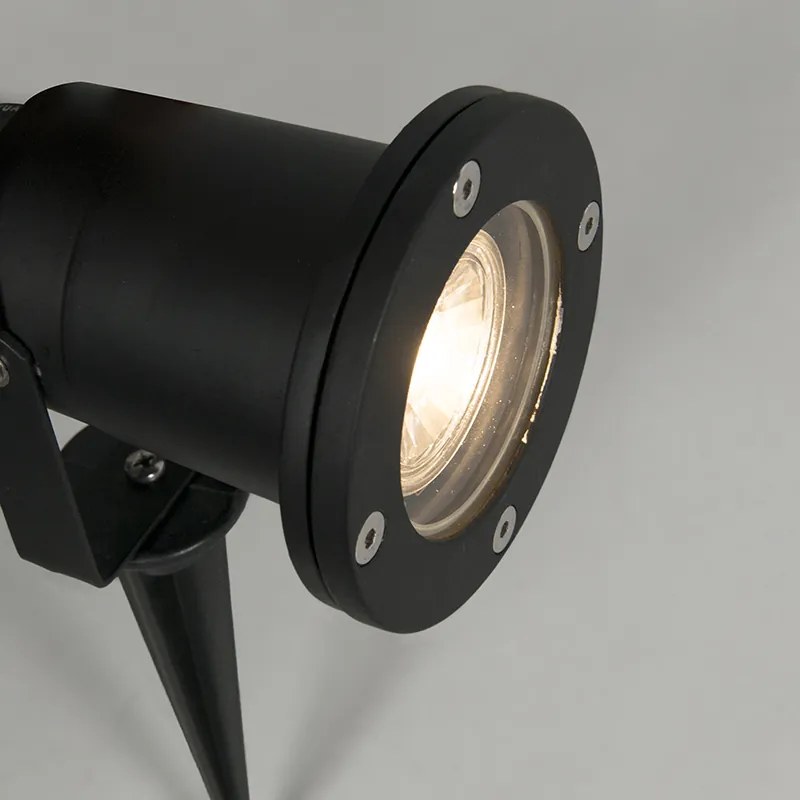 Conjunto de 3 projetores de jardim inteligentes pretos com cabo e ficha 230cm IP65 - Basic