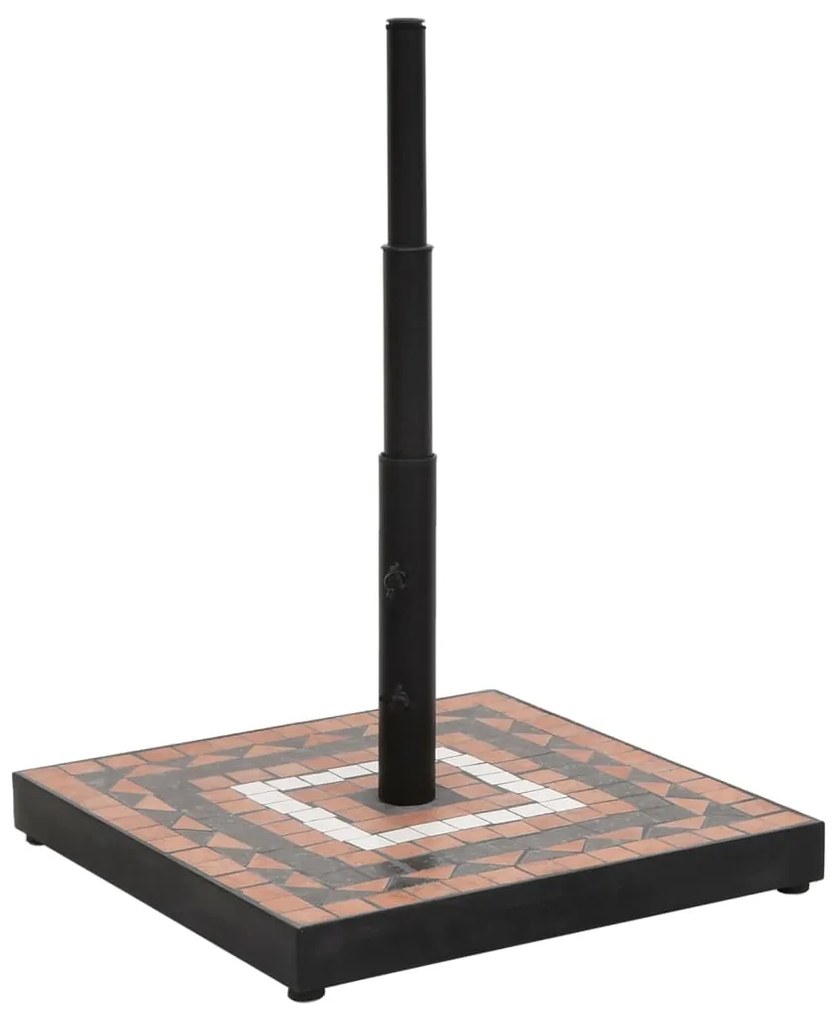 Base para guarda-sol quadrada 12 kg terracota e branco