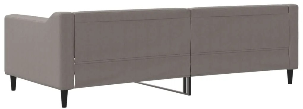 Sofá-cama 90x200 cm tecido cinzento-acastanhado