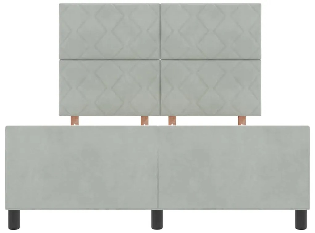 Estrutura de Cama vidaXL Cinzento-claro 140x200 cm Veludo