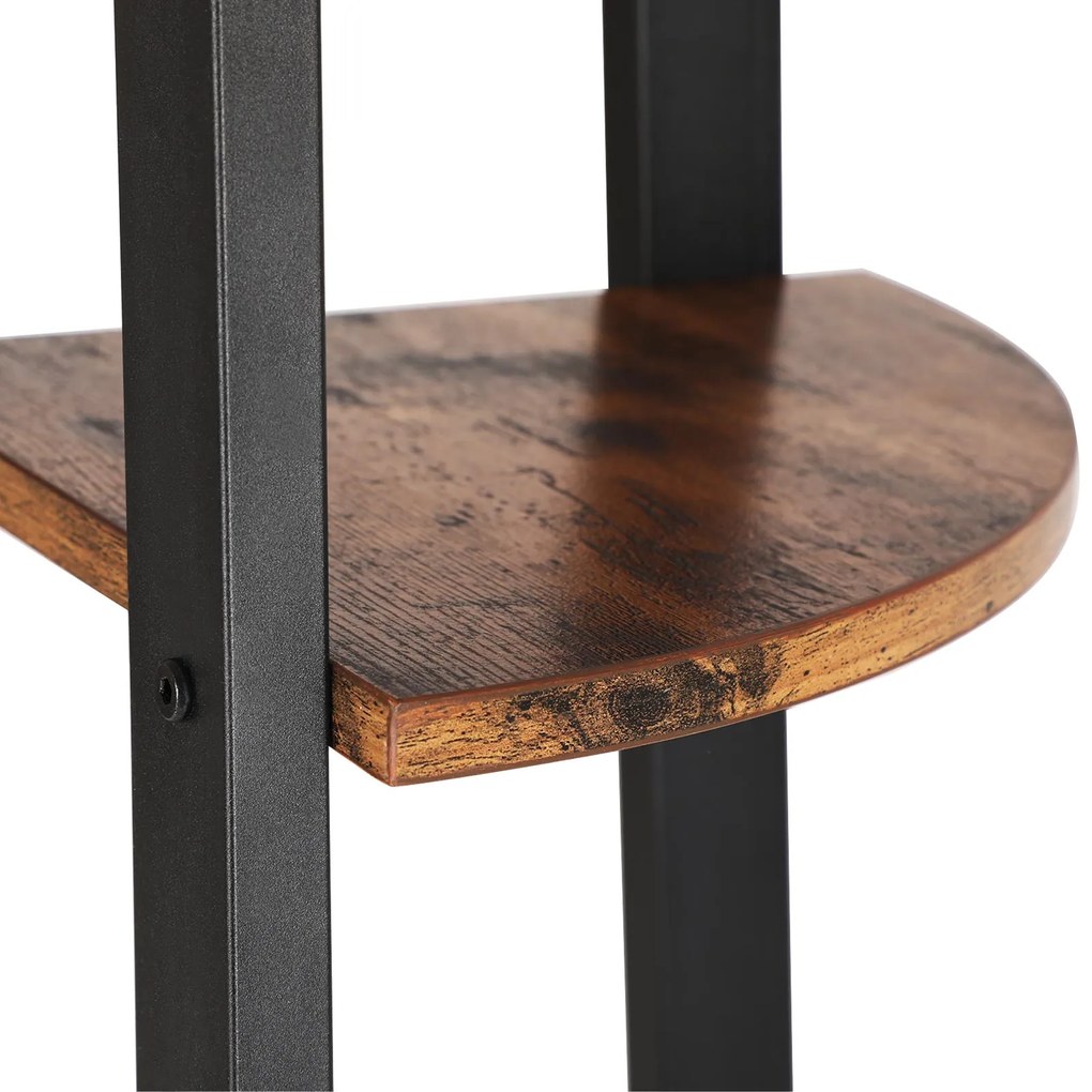 Estante de canto de design industrial 4 prateleiras 34 x 125 x 34 cm Castanho Vintage-preto