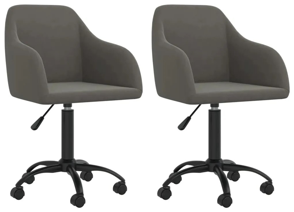 vidaXL Cadeiras de jantar giratórias 2 pcs veludo cinzento-escuro