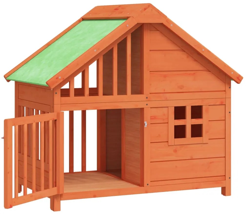 Casota para cães 96x60,5x87 cm pinho maciço castanho