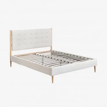 Cama Estofada Samira Tecido Branco Quebrado & 135 X 200 Cm - Sklum