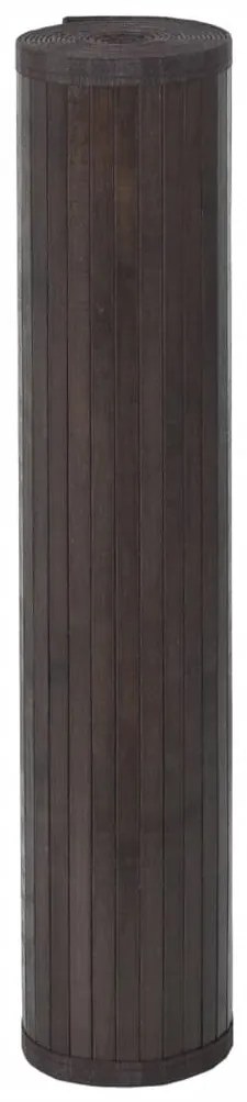 Tapete retangular 100x500 cm bambu castanho-escuro