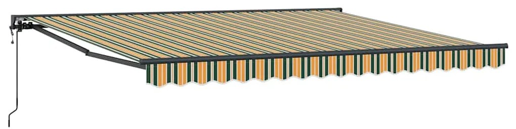 Toldo Retrátil Manual Verde e Amarelo 400x300 cm