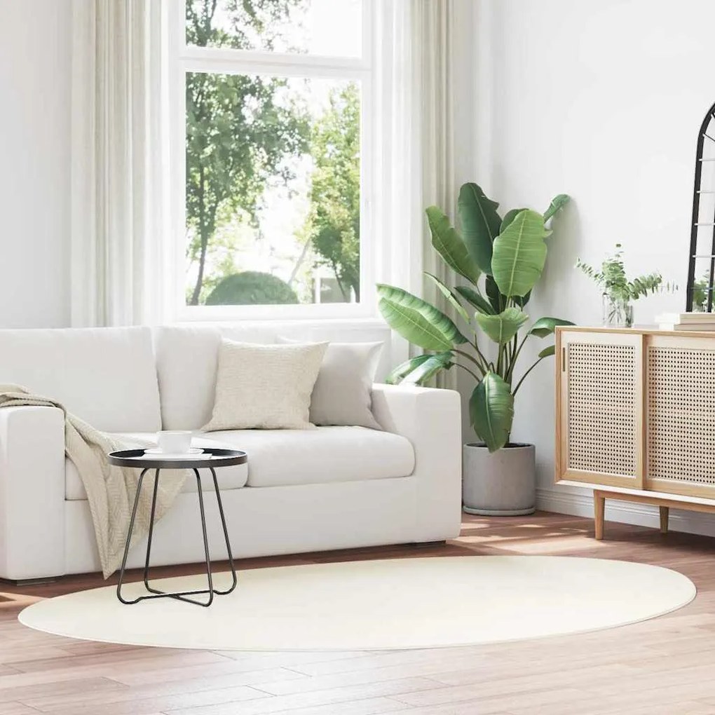 vidaXL Tapetes de área HUARTE Creme 140 x 200 cm Poliéster