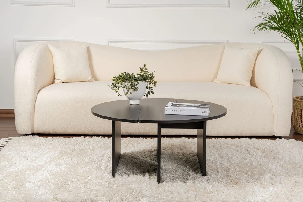 Mesa de Café Moira - Madeira Preta - Ø90x41 cm