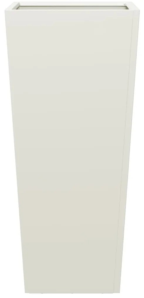 Vaso/floreira de jardim 2 pcs 35x35x75 cm aço branco