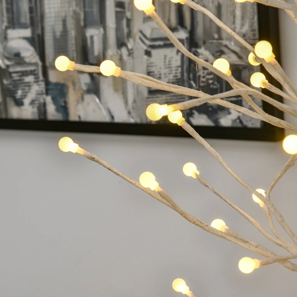HOMCOM Árvore Sintética Altura 150cm com 120 Luzes LED IP44 Ajustável em 3 Modos Ramos Flexíveis e Base de Candeeiro Árvore de Decoração de Natal para Interiores 20x20x150cm Branco