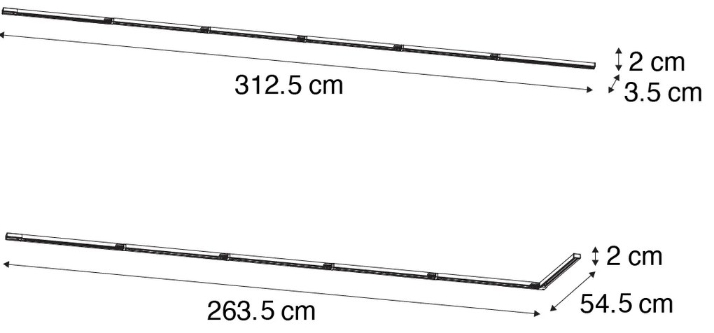 Sistema de iluminação de calha moderno branco monofásico 300cm - Iconic