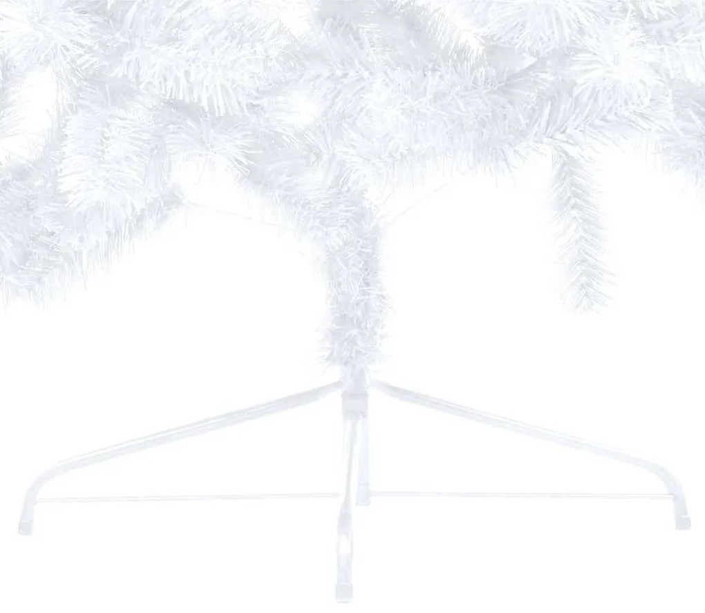 Meia árvore Natal artificial pré-iluminada c/ bolas branco