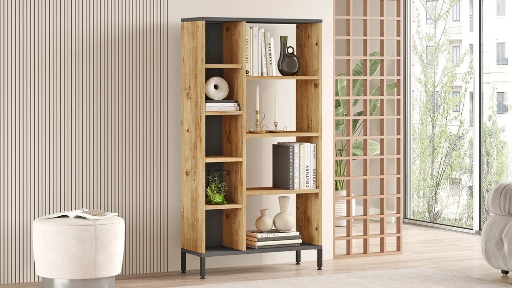 Estante RL3 – Pinho Atlântico e Antracite – 72x133,6x25,5 cm