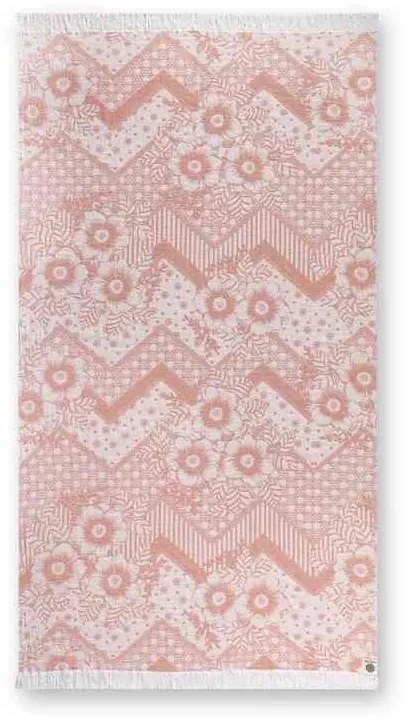 Pareo praia com franjas desenho jacquard 90x170 cm - Mundu