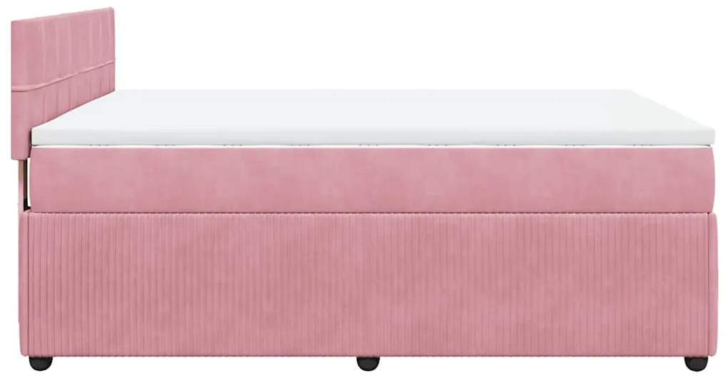 Cama com molas/colchão 140x190 cm veludo rosa