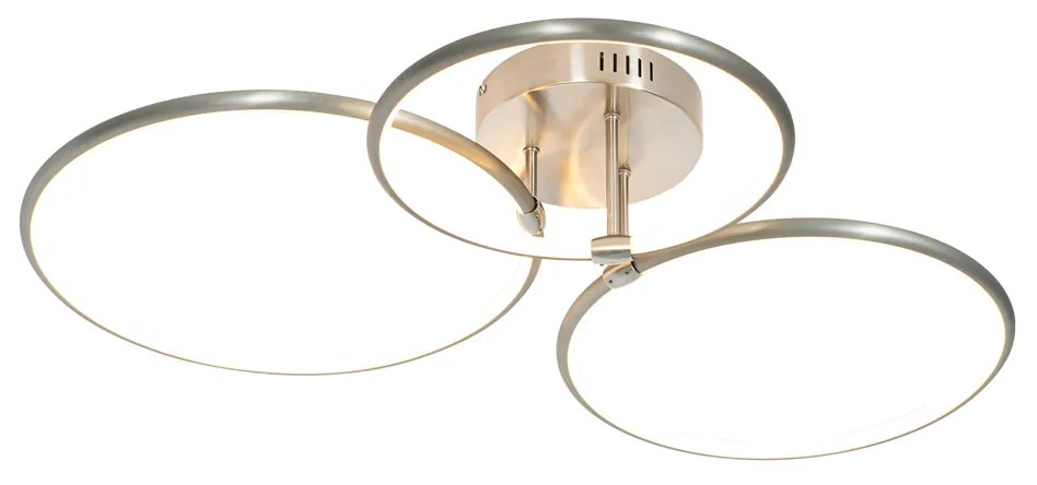 Candeeiro de teto em aço com LED regulável em 3 níveis de intensidade 3 luzes - Joaniqa Moderno