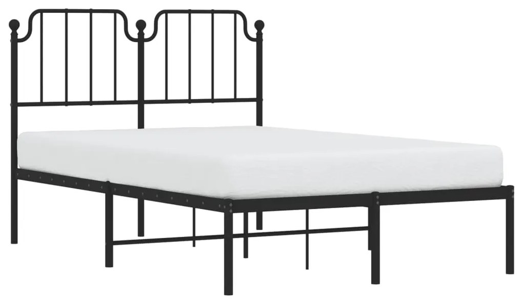 Estrutura de cama com cabeceira 120x190 cm metal preto