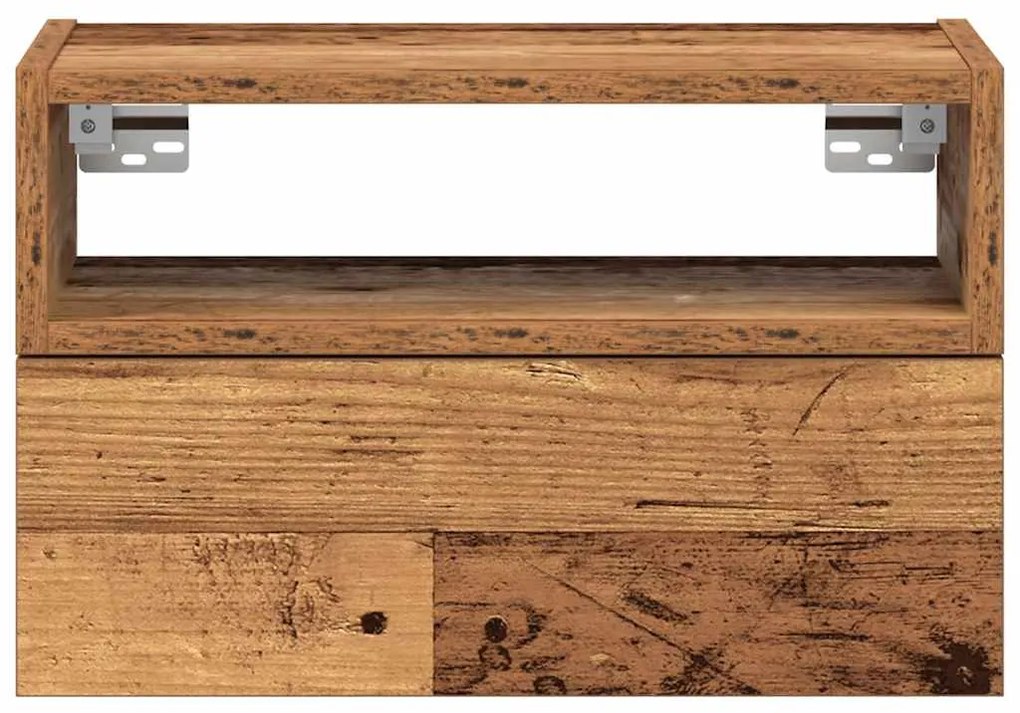 Mesa de cabeceira de parede 45x26x28,5 cm cor madeira velha