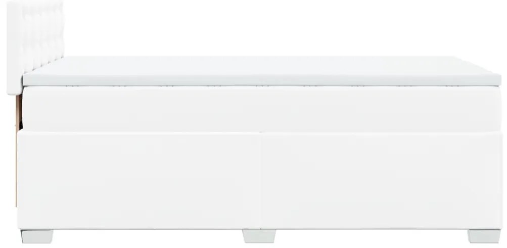 Cama com molas/colchão 90x200 cm couro artificial branco