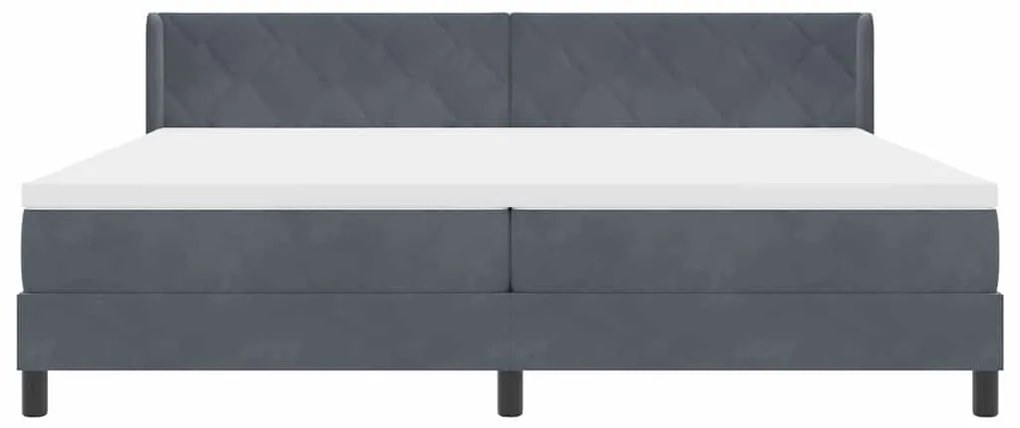 Cama Box com Colchão vidaXL Cinza Escuro 200x200 cm Veludo