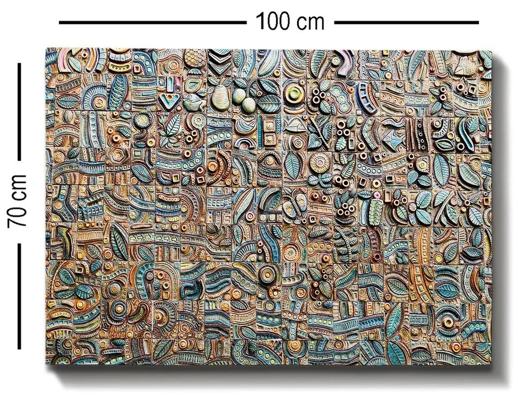 Pintura Decorativa em Tela 390474070 – Multicolor – 70 x 100 cm