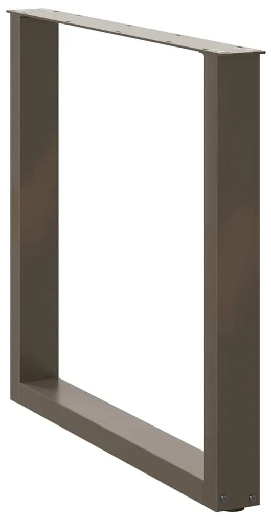 Pés para mesa de jantar em formato de U, 3 peças, aço natural, 80x(72-