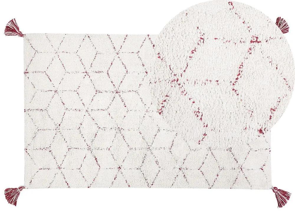 Tapete de algodão branco 80 x 150 cm SAKARYA Beliani