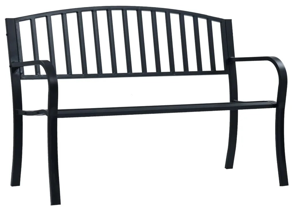 Banco de jardim 120 cm aço preto