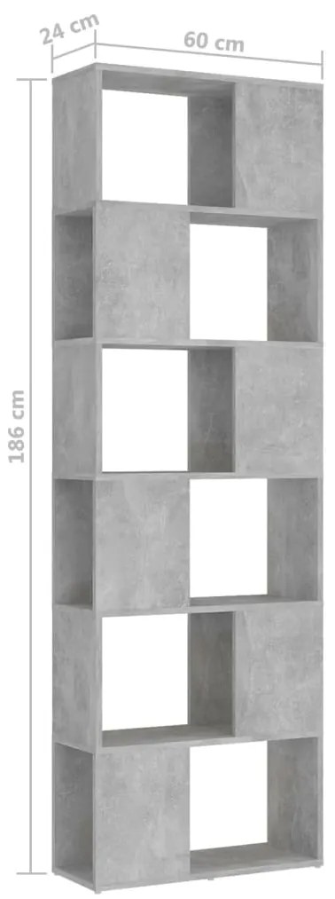 Estante/divisória 60x24x186 cm contraplacado cinzento-cimento
