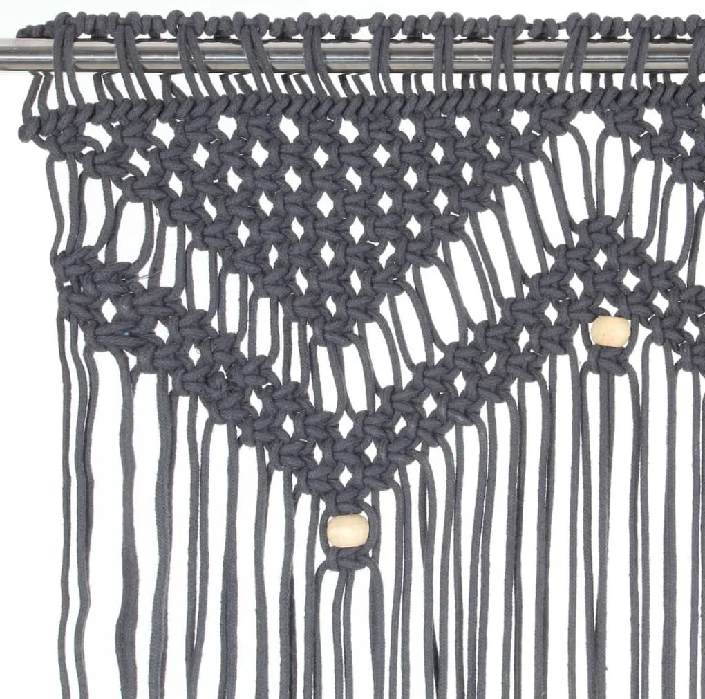 Cortina macramé 140x240 cm algodão antracite