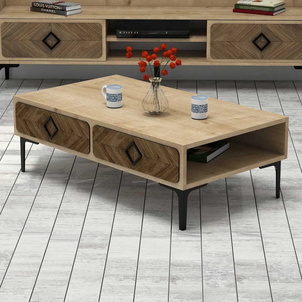 Mesa de Centro Samba – Carvalho – 105x34,6x60 cm