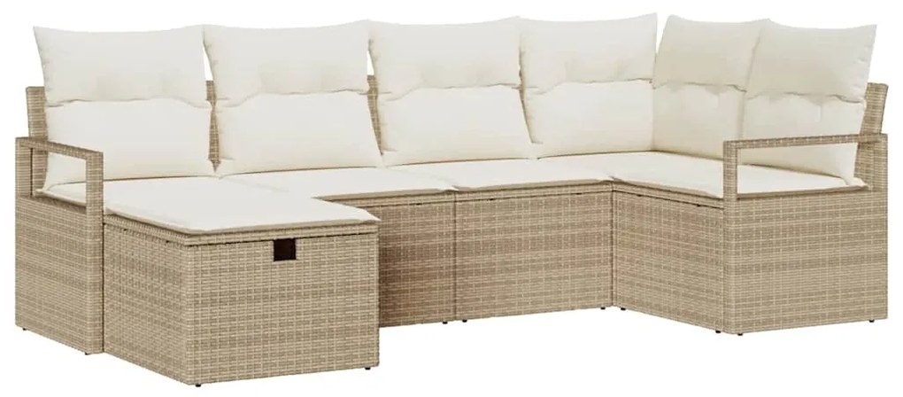 Conjunto de Sofás de Jardim vidaXL de 6 Peças com Almofadas Rattan Pol