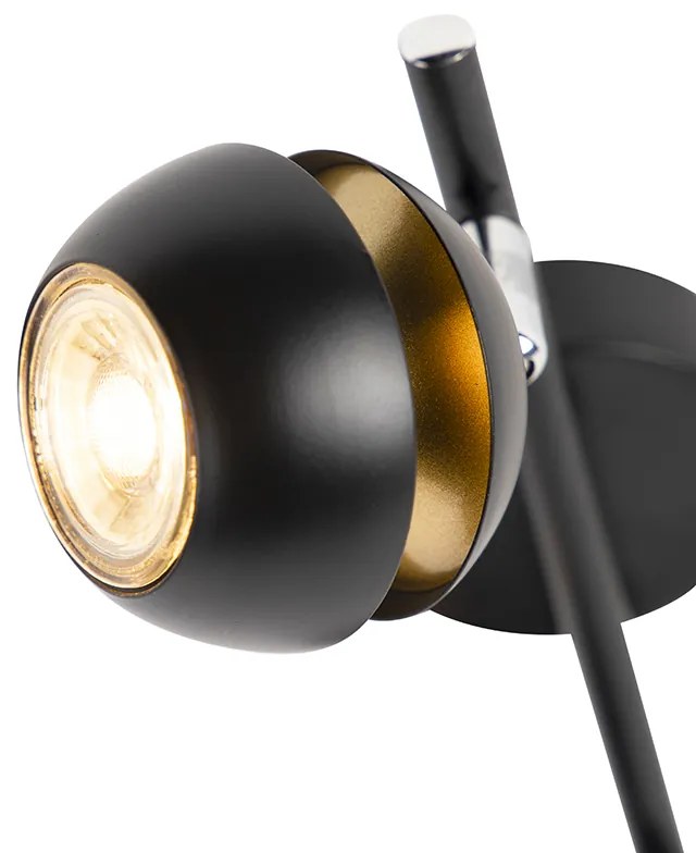 Spot moderno 2-light black com interior dourado - Buell Deluxe Moderno